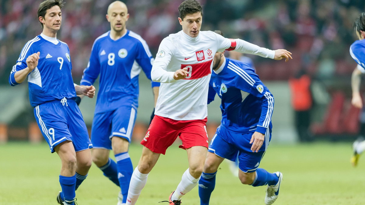 Robert Lewandowski strzelił dwa gole San Marino