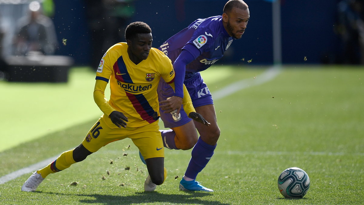 Moussa Wague (Barcelona) i Martin Braithwaite (Leganes)