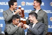  James Rodriguez i Robert Lewandowski. U góry Mats Hummels i Sandro Wagner