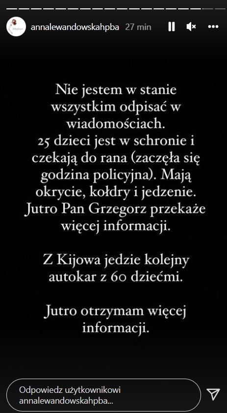 Anna Lewandowska zaangażowała się w pomoc