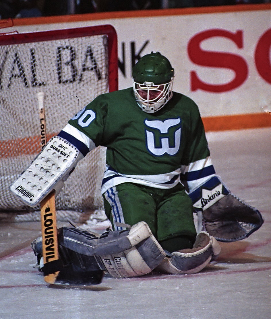 Peter Sidorkiewicz w barwach Hartford Whalers (1990 r.)