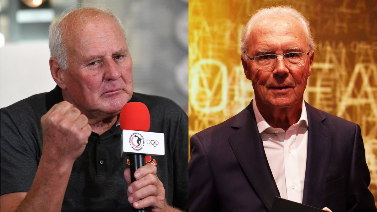 Od lewej: Jan Tomaszewski i Franz Beckenbauer