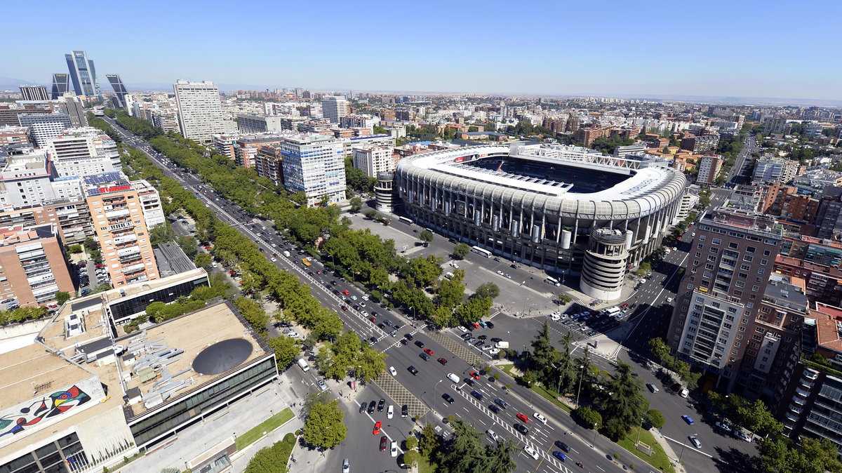 Aerial view of Santiago Bernabeu Stadium of Real Madrid from the top of the Europa Tower in Madrid on September 12, 2013. AFP PHOTO / GERARD JULIEN / AFP / GERARD JULIEN