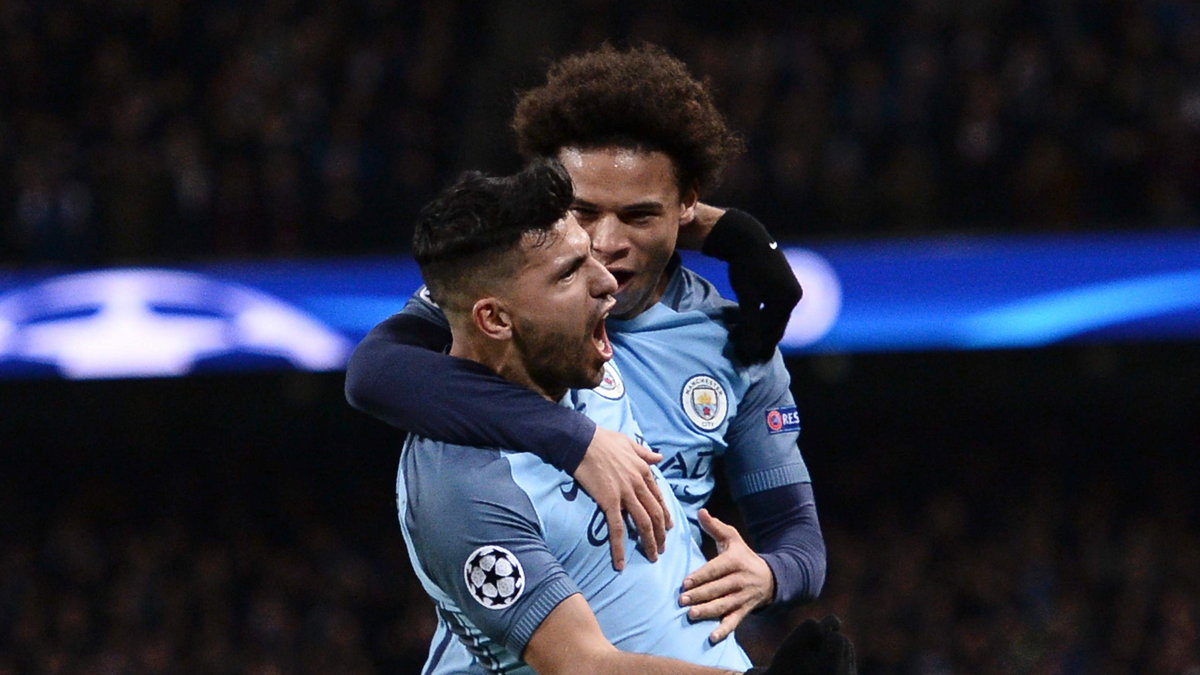 Sergio Aguero (L) i Leroy Sane