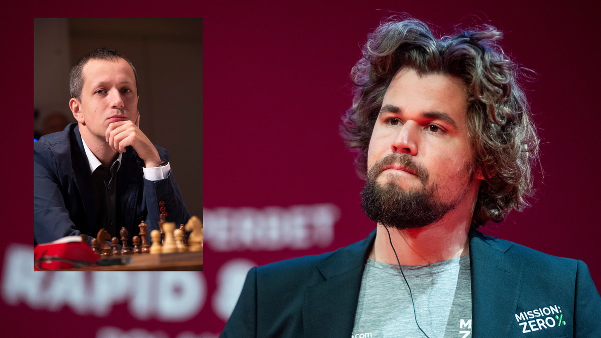 Radosław Wojtaszek (po lewej) i Magnus Carlsen