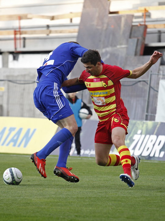 PIŁKARSKA EKSTRAKLASA JAGIELLONIA KONTRA PIAST GLIWICE (George Popkhadze Mateusz Matras )