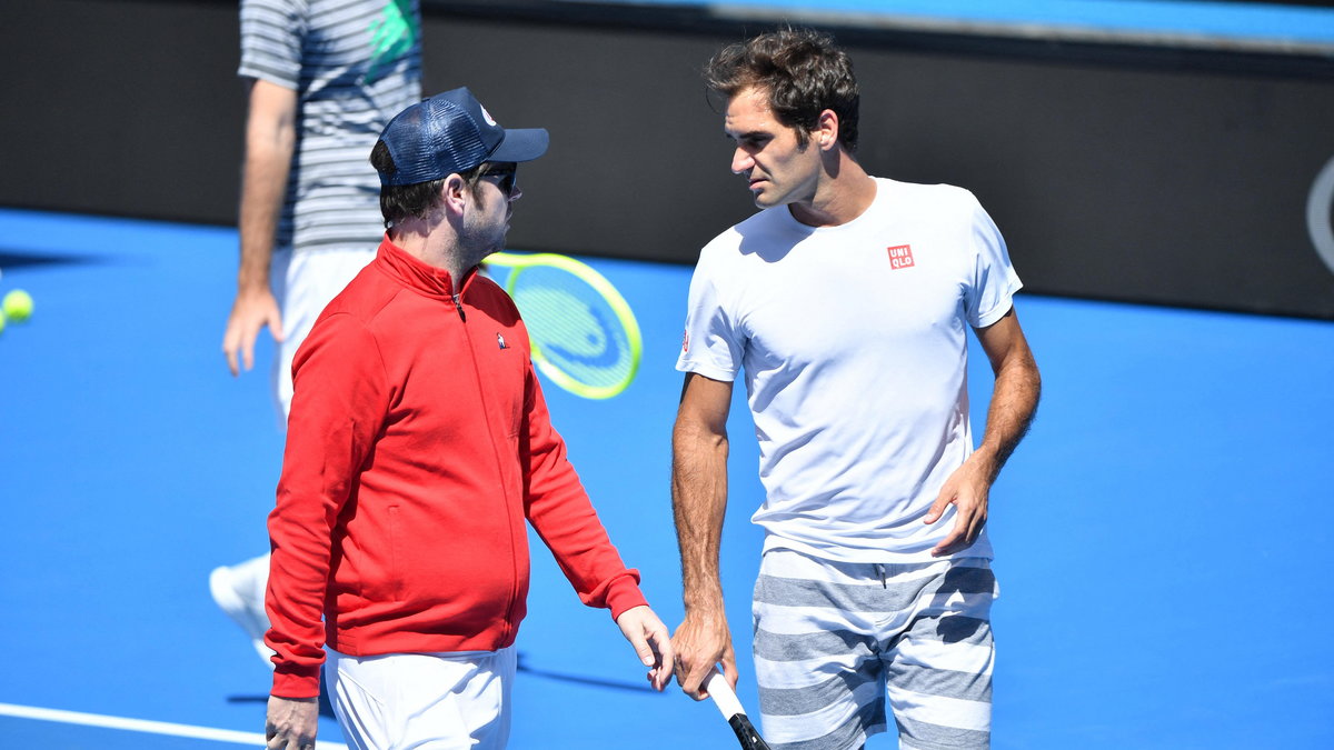 Severin Luethi i Roger Federer podczas Australian Open w 2019 r.