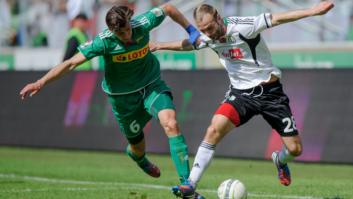 Jarosław Bieniuk (Lechia Gdańsk) i Danijel Ljuboja (Legia Warszawa)