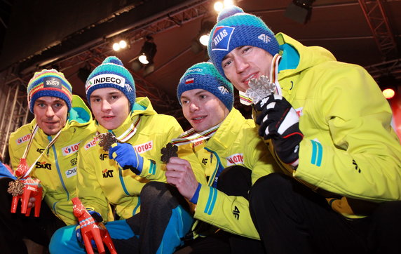 Piotr Żyła, Klemens Murańka, Jan Ziobro i Kamil Stoch