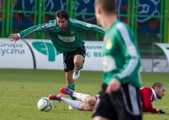 Piłkarze GKS Bełchatów (zielone stroje)