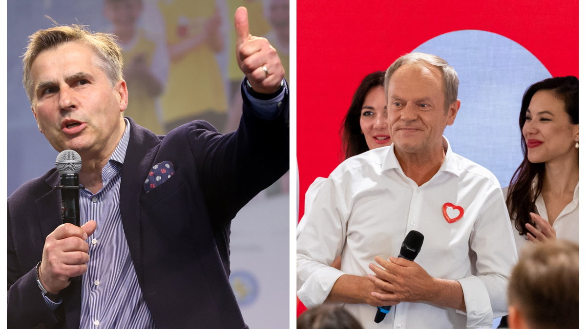 Dariusz Dziekanowski (z lewej) i Donald Tusk.