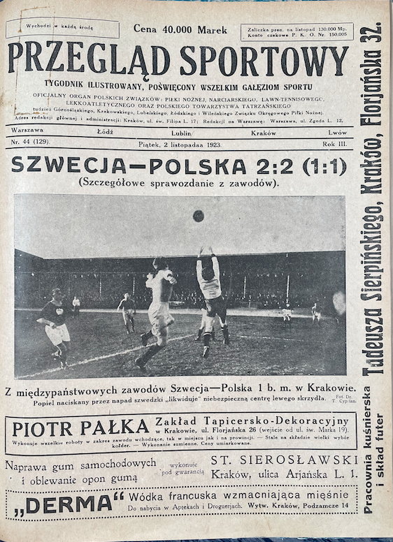 Okładka z 2 listopada 1923 r ze Stefanem Popielem w akcji.