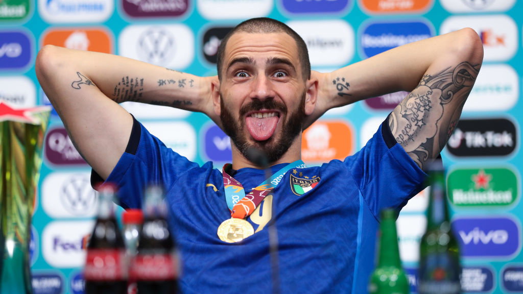 Leonardo Bonucci podczas konferencji prasowej po wygranym finale mistrzostw Europy