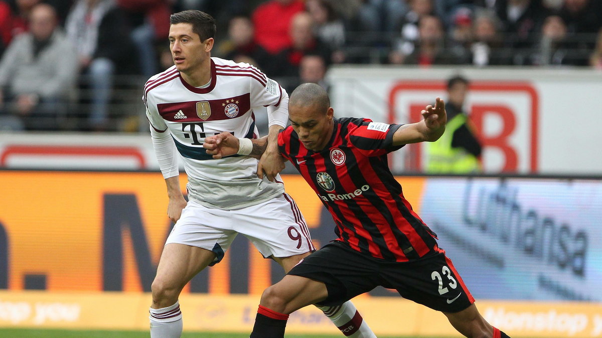 Robert Lewandowski w barwach Bayernu na Commerzbank Arena