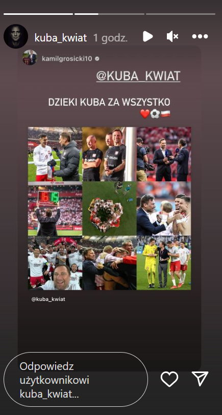 Kamil Grosicki dziękuje Kwiatkowskiemu za współpracę