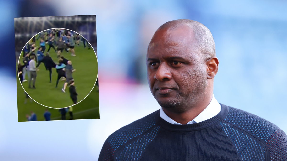 Trener Crystal Palace Patrick Vieira kopnął natarczywego kibica Evertonu