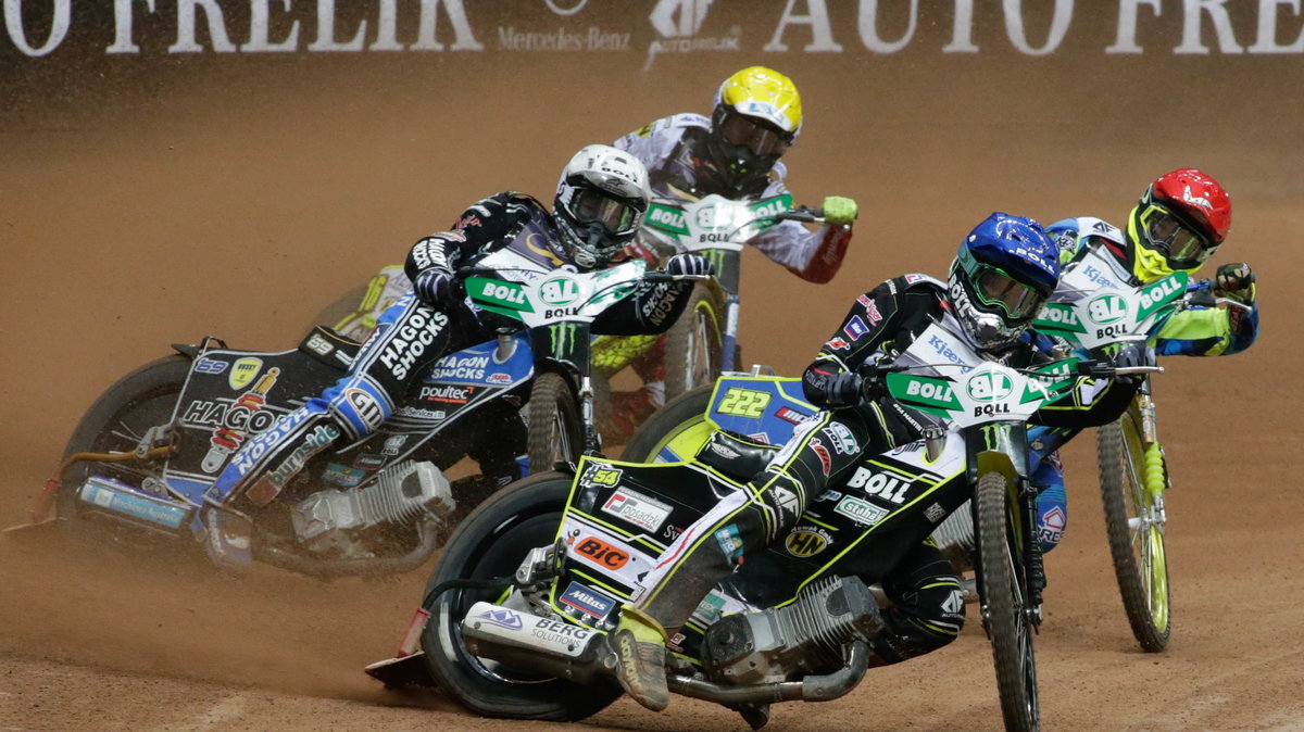 Grand Prix w Warszawie. Od lewej: Jason Doyle, Bartosz Smektała, Martin Vaculik i Artiom Łaguta