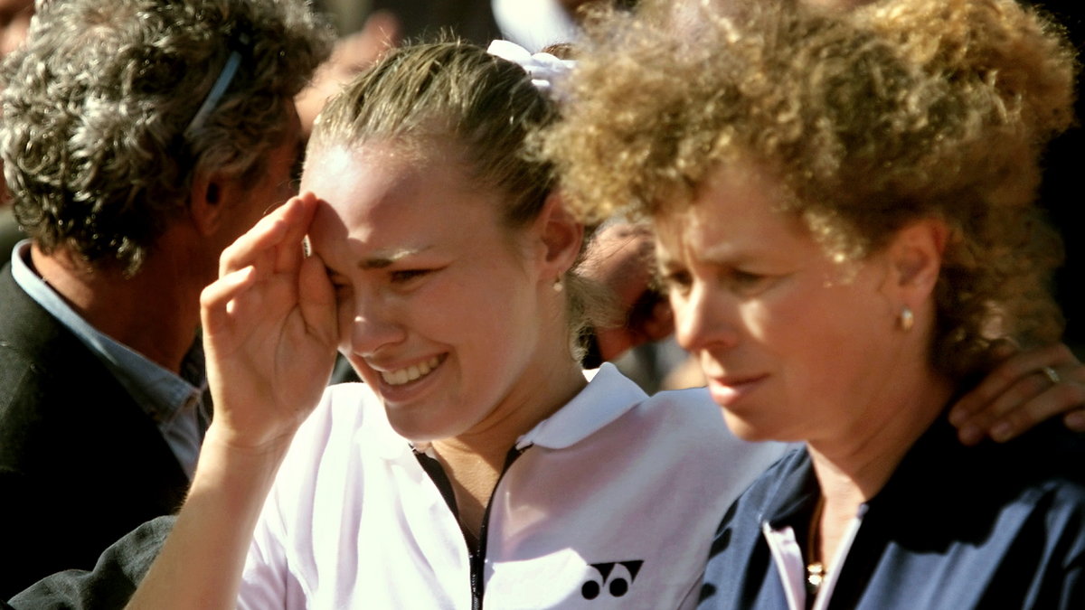 Martina Hingis i jej matka Melanie Molitor po finale French Open w 1999 r.