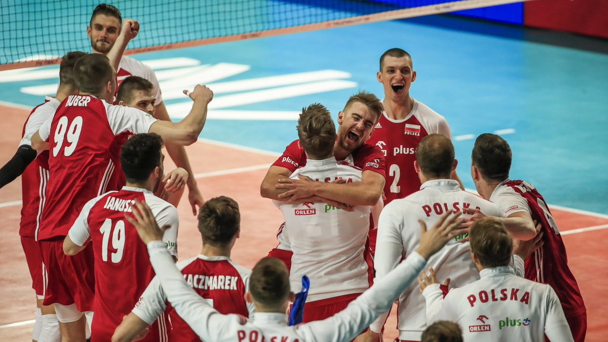 Radość polskich zawodników po wygranej z Brazylią