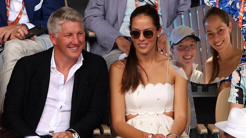 Ana Ivanović i Bastian Schweinsteiger na meczu Igi Świątek z Coco Gauff