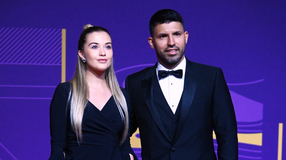 Sergio Aguero z partnerką Sofią Calzetti