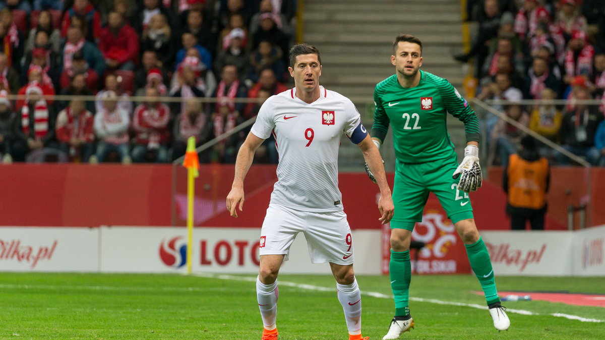 Robert Lewandowski i Łukasz Fabiański w barwach reprezentacji Polski