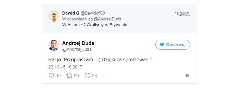 Andrzej Duda na Twitterze