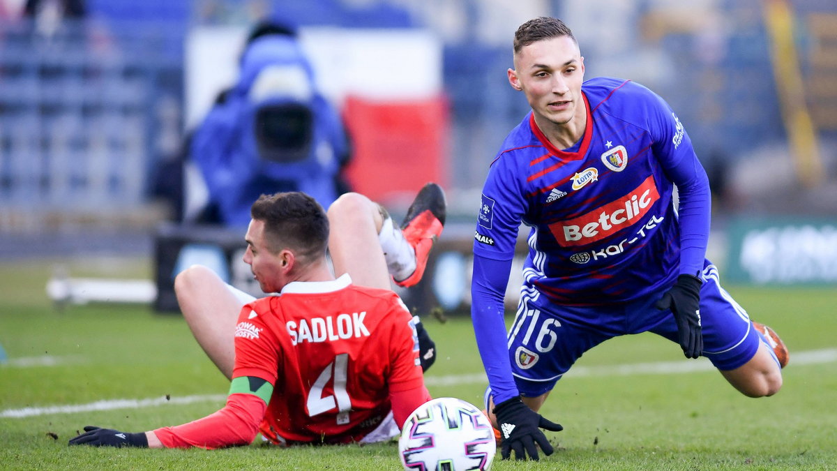 Maciej Sadlok (Wisła Kraków) i Dominik Steczyk (Piast Gliwice)