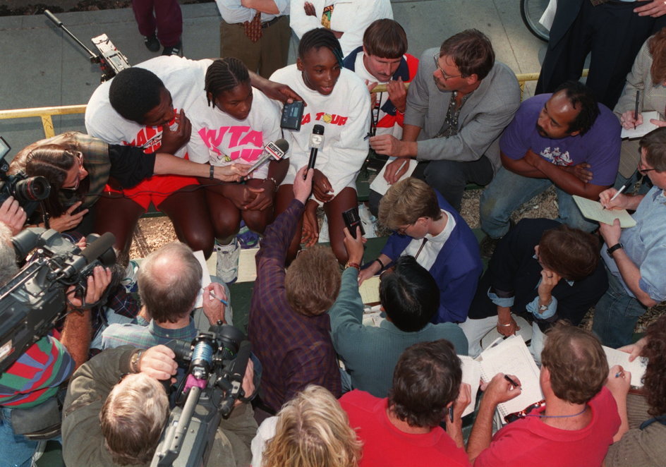 Venus Williams podczas rozmowy z dziennikarzami