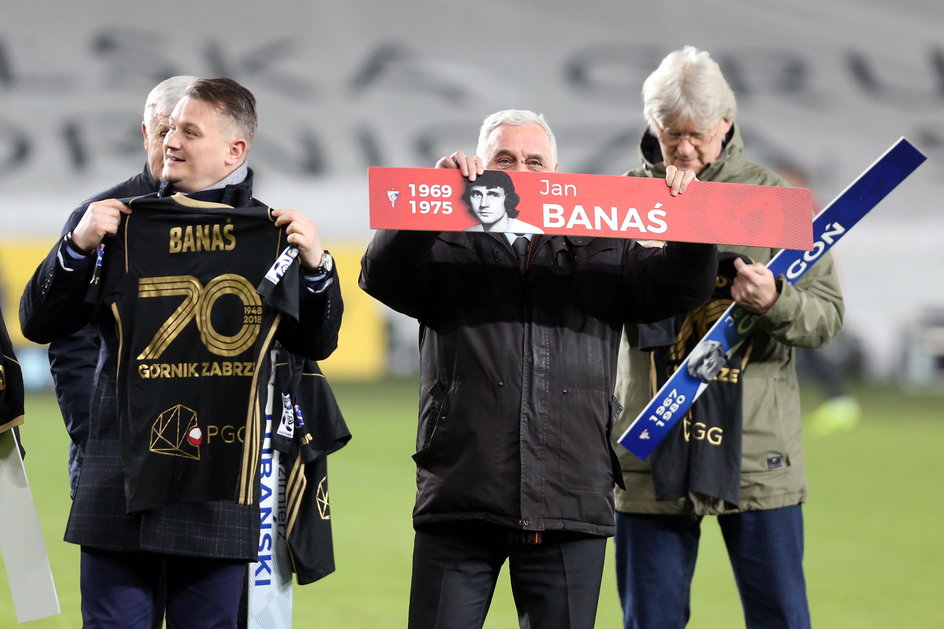 Jan Banaś podczas nominacji do Galerii Sław na stadionie Górnika Zabrze