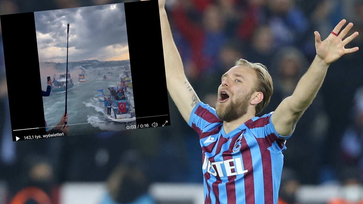 Trabzonspor, w którym gra Tymoteusz Puchacz, świętuje tytuł mistrza Turcji (fot. screen: Twitter/ESPNFC)