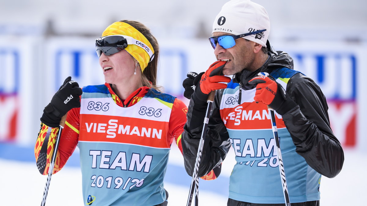 Daria Domraczewa z Ole Einarem Bjoerndalenem