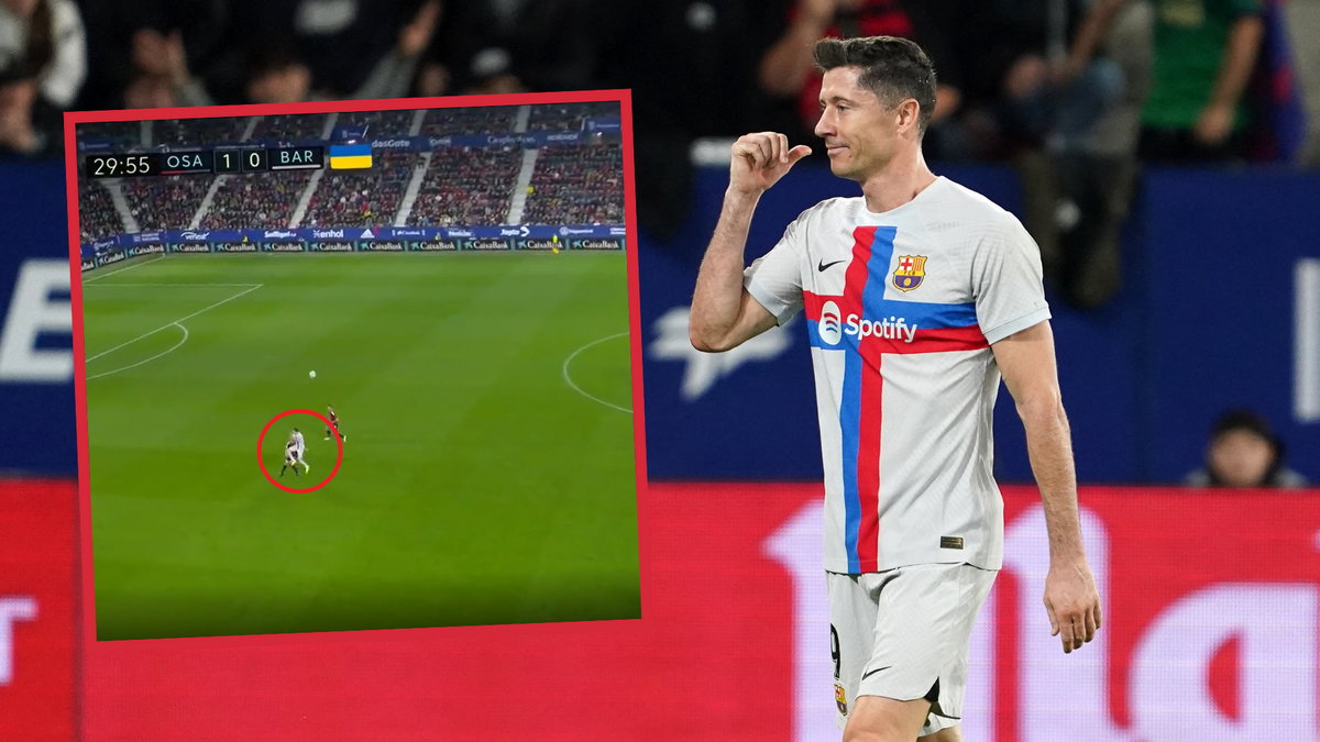 W taki sposób Robert Lewandowski wyleciał z boiska w meczu z Osasuną