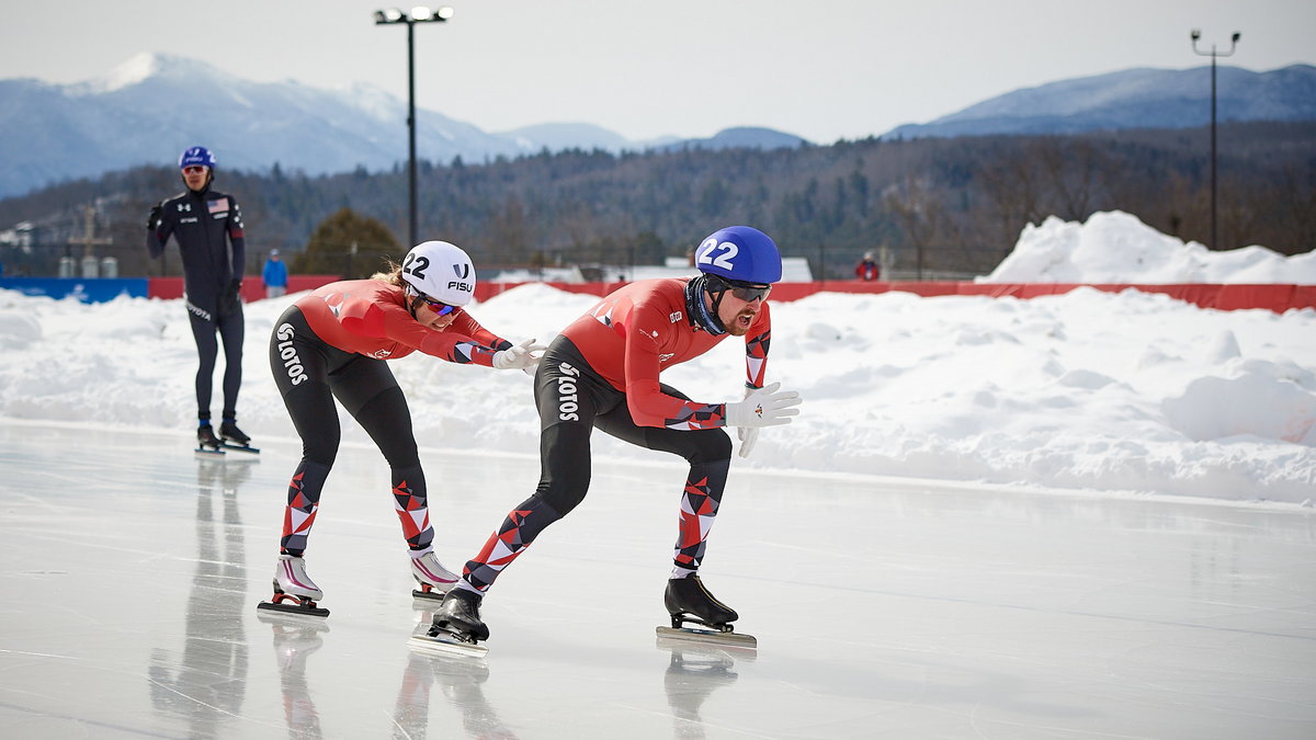 Iga Wojtasik i Dawid Burzykowski na pięknym torze olimpijskim w Lake Placid wywalczyli brązowe medale w mikście.