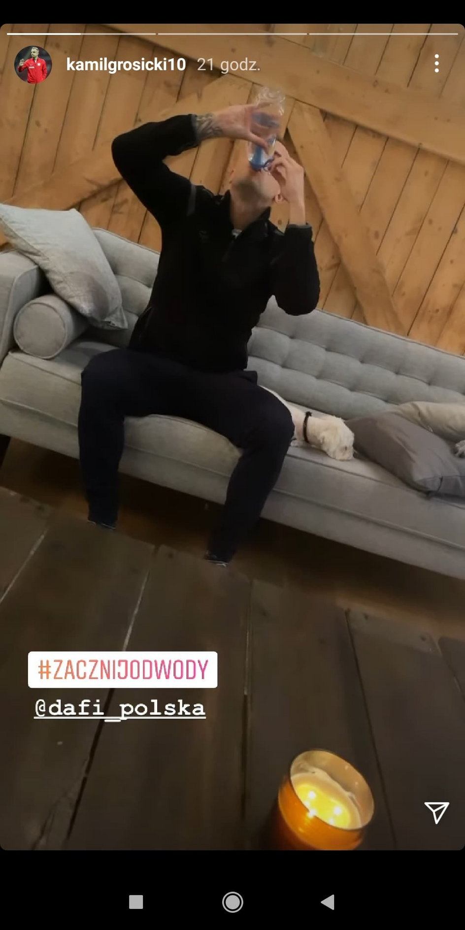 Screenshot z Instastory Kamila Grosickiego