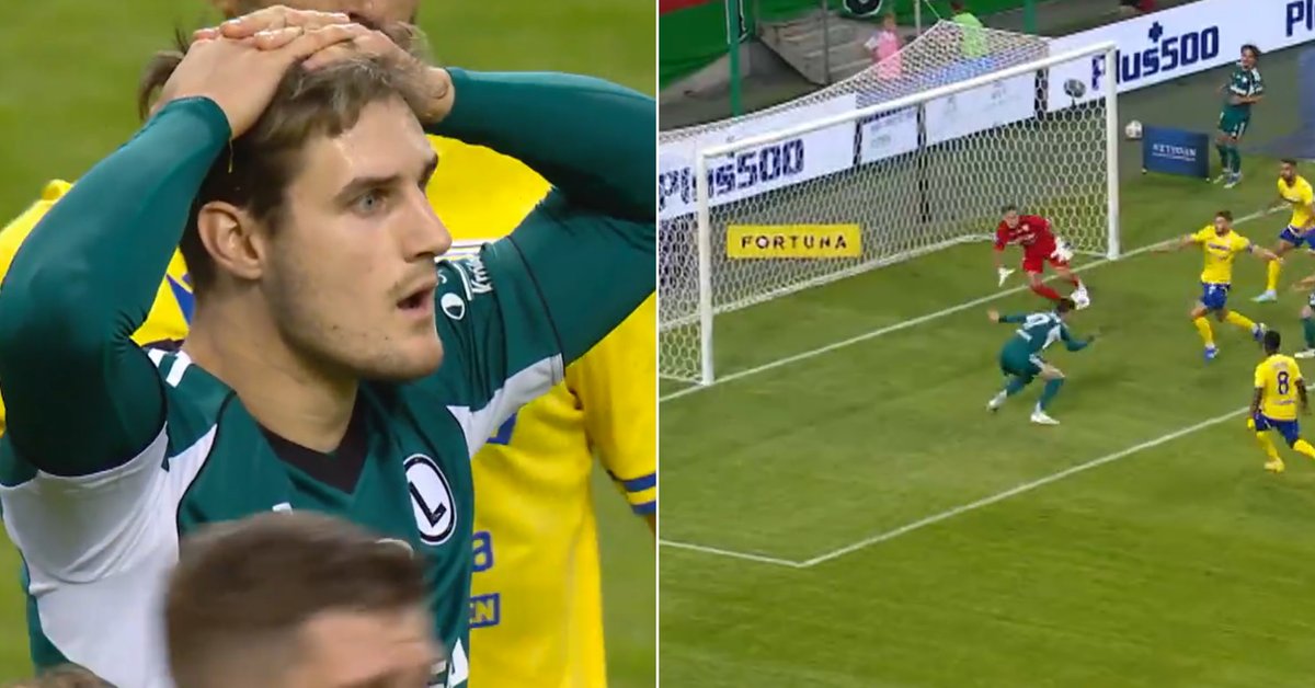 Jak on tego nie trafił?! Snajper Legii Warszawa tylko złapał się za głowę [SKRÓT MECZU]