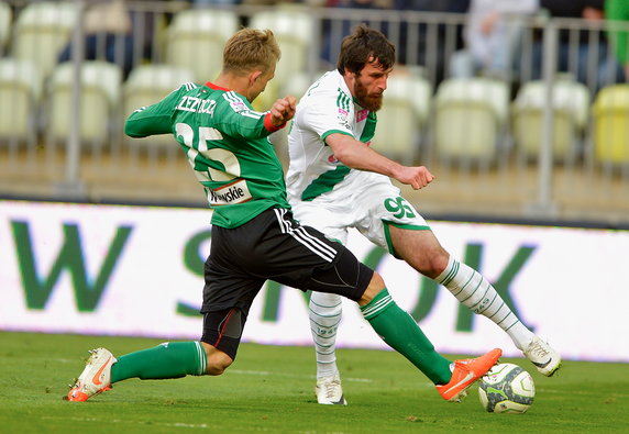 PIŁKARSKA EKSTRAKLASA LECHIA KONTRA LEGIA (Zaur Sadajew Jakub Rzeźniczak)