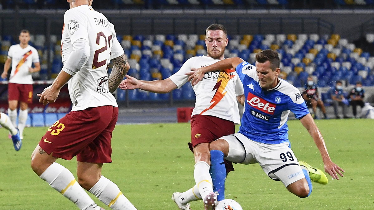 Arkadiusz Milik w meczu z AS Roma