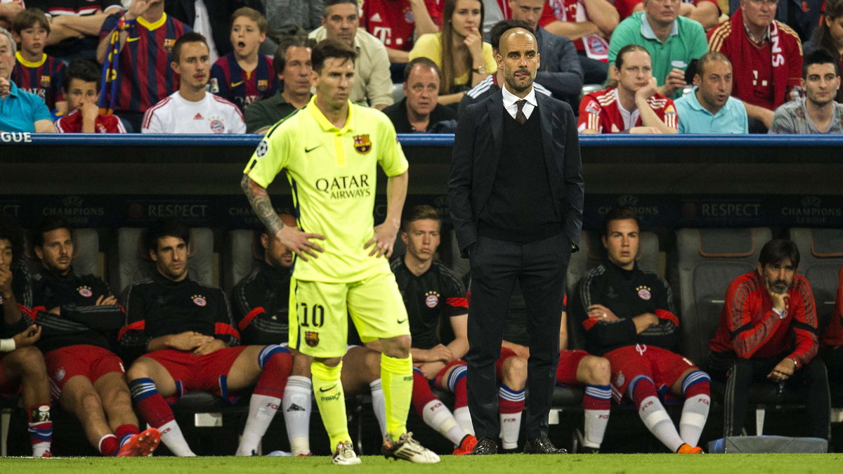 Lionel Messi (L) i Josep Guardiola