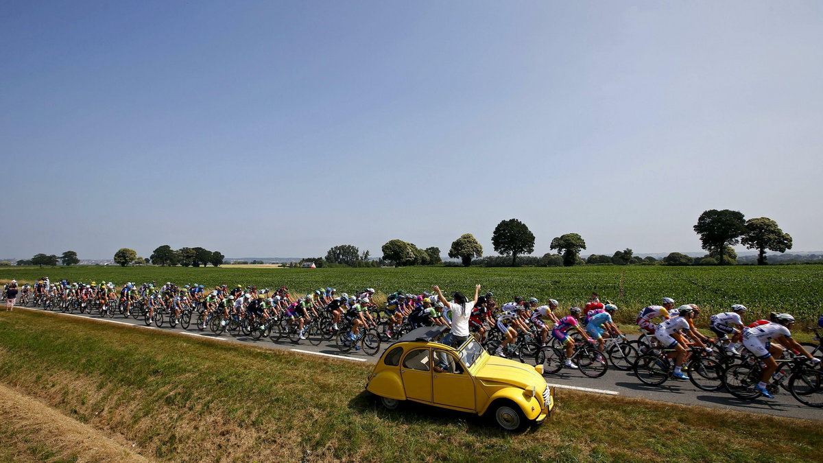 File photo of the pack of riders cycling during the twelfth 218km stage of the centenary Tour de France cycling race from Fougeres to Tours