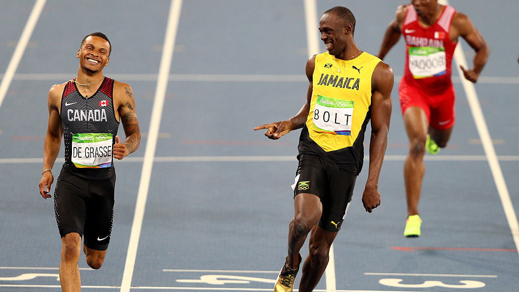 Andre de Grasse i Usain Bolt