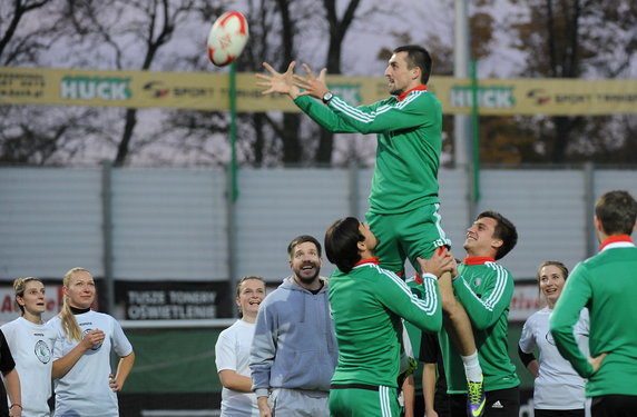 LEGIA WARSZAWA PIŁKARZE RUGBYSTKI TRENING