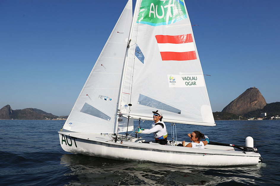 Jolanta Ogar z Larą Vadlau w barwach Austrii na igrzyskach w Rio de Janeiro