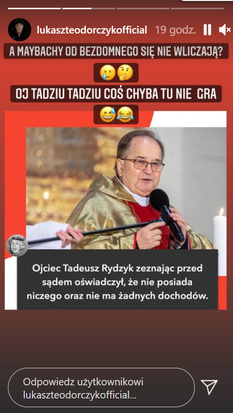 Screenshot z Instastory Łukasza Teodorczyka