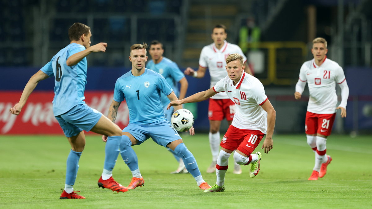 Bar Arad i Eden Karzev (Izrael U-21) oraz Mateusz Bogusz (Polska U-21)