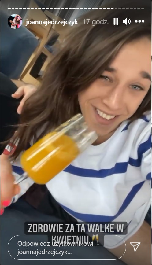 Screenshot z Instastory Joanny Jędrzejczyk