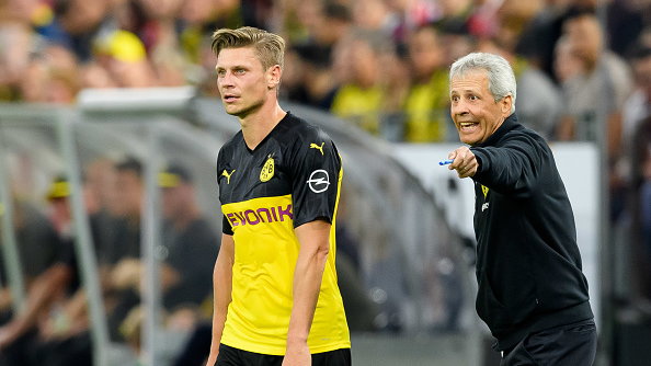 Od lewej: Łukasz Piszczek, Lucien Favre