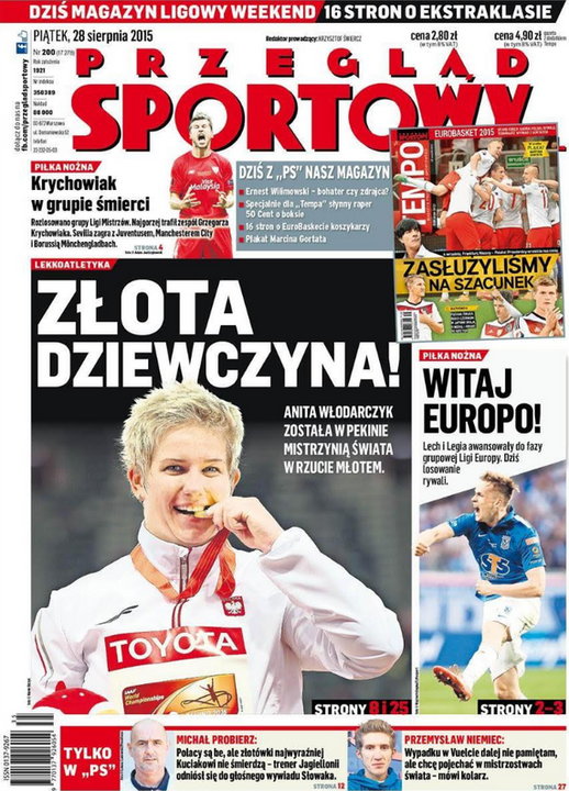 Okładka Przeglądu Sportowego – 28 sierpnia 2015