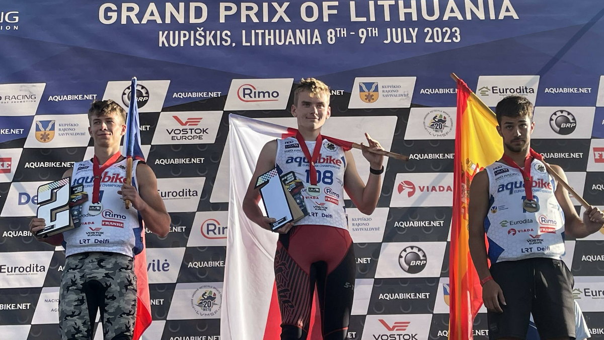 Juliusz Roman na podium ME