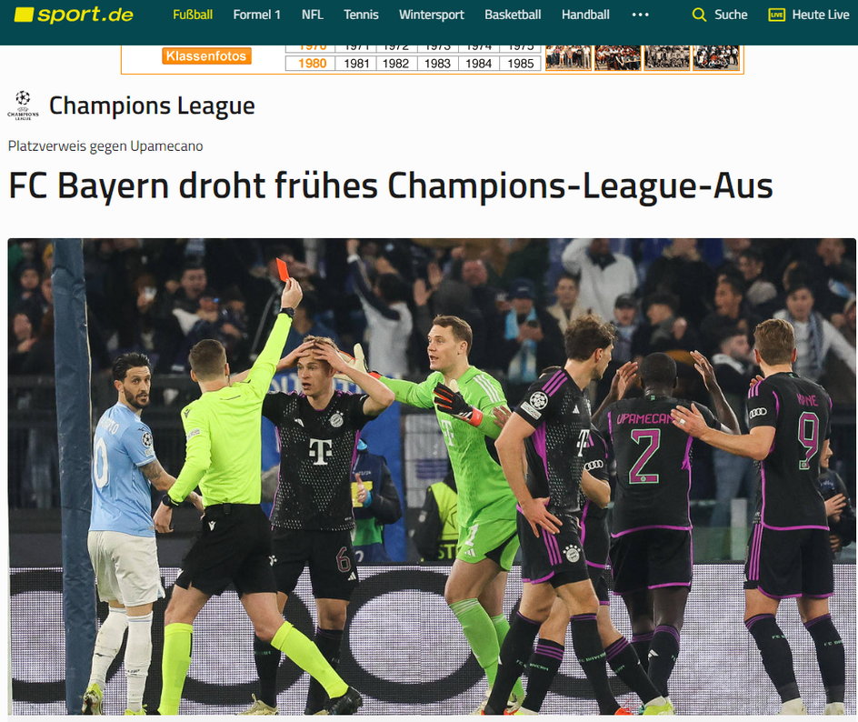 Niemieccy dziennikarze obawiają się o dalsze losy Bayernu w Lidze Mistrzów